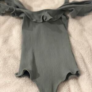 Brand New Green/Sage Body Suit Off The Shoulder Body Fit top XS